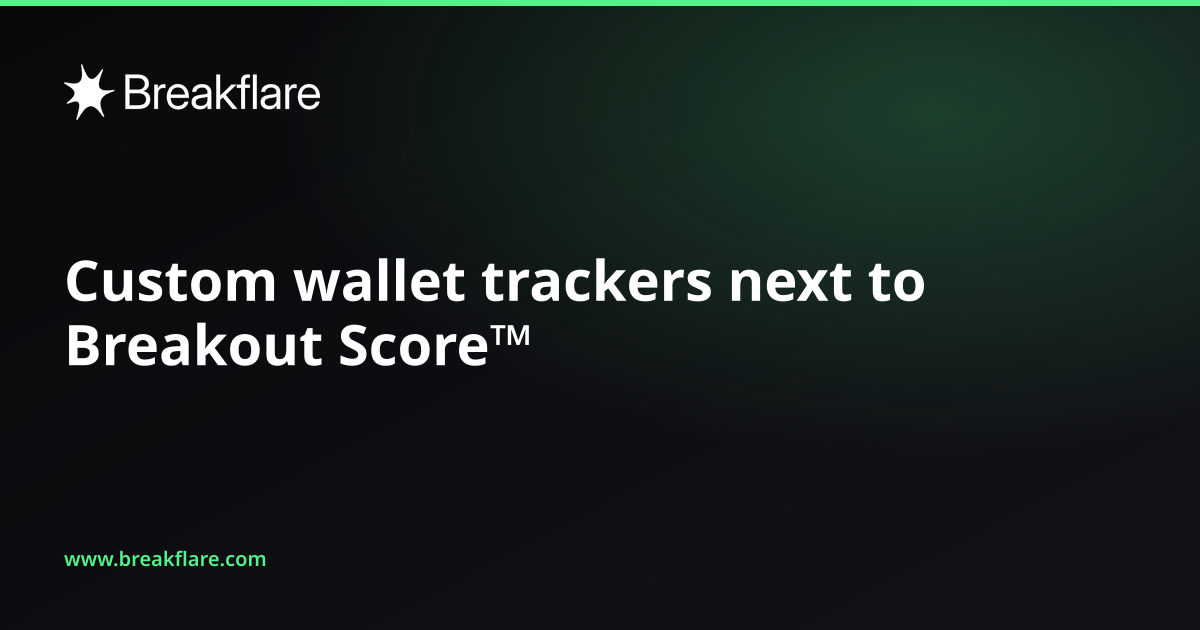Custom wallet trackers next to Breakout Score™ - Breakflare blog cover