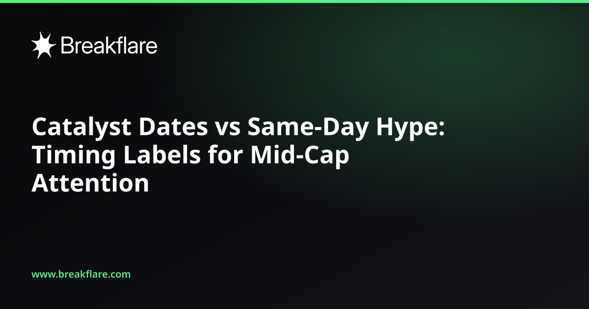 Catalyst Dates vs Same-Day Hype: Timing Labels for Mid-Cap Attention - Breakflare blog cover
