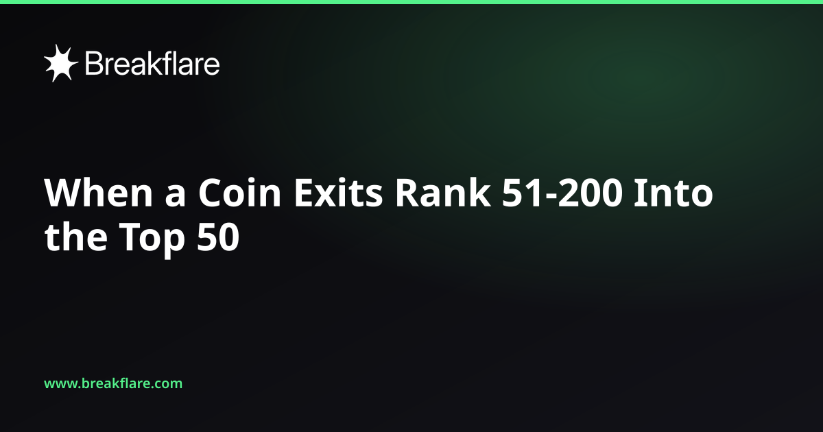 When a Coin Exits Rank 51-200 Into the Top 50 - Breakflare blog cover
