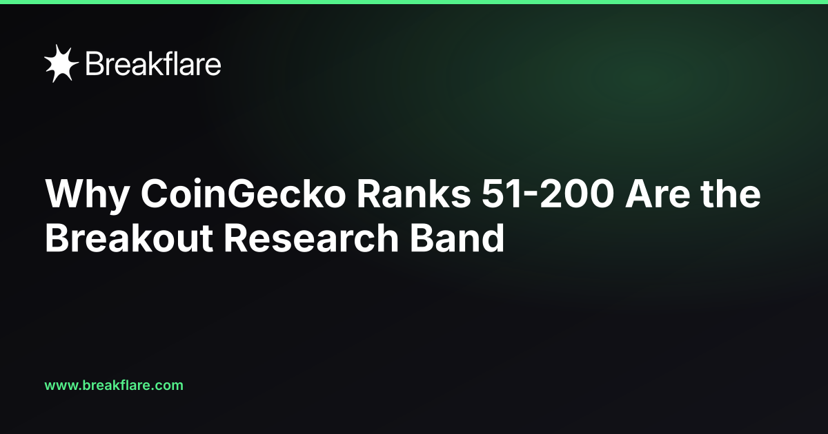 Why CoinGecko Ranks 51-200 Are the Breakout Research Band - Breakflare blog cover