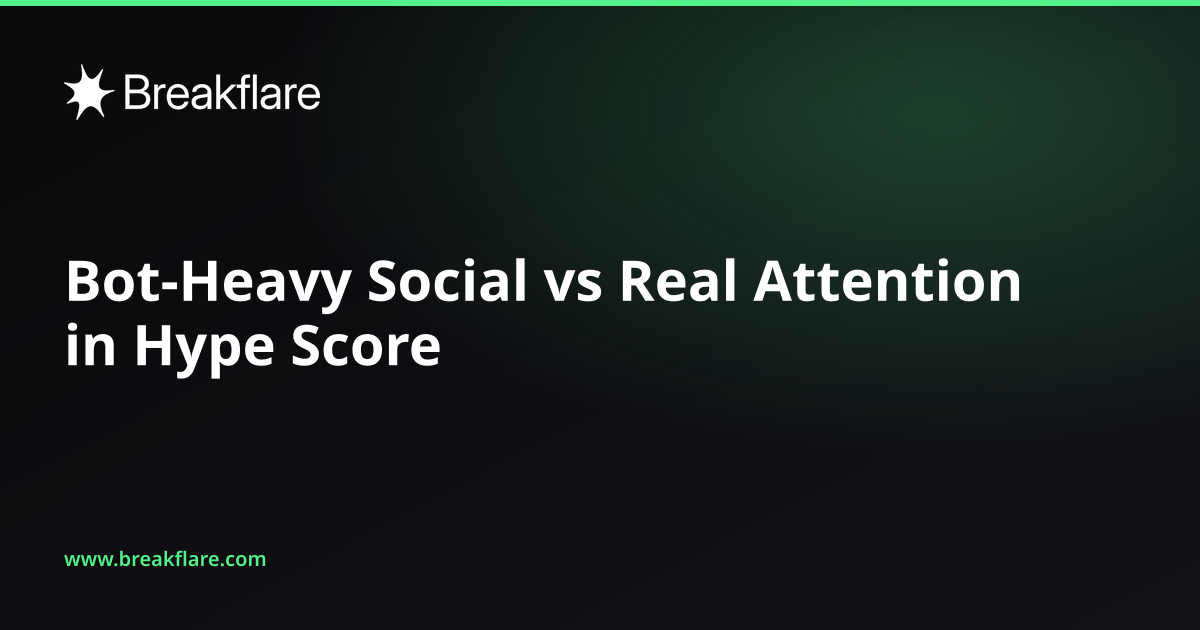 Bot-Heavy Social vs Real Attention in Hype Score - Breakflare blog cover