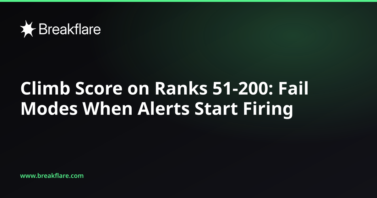Climb Score on Ranks 51-200: Fail Modes When Alerts Start Firing - Breakflare blog cover