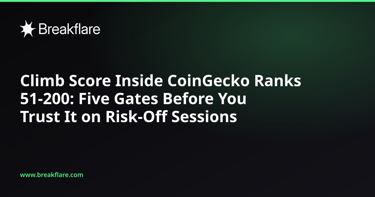 Climb Score Inside CoinGecko Ranks 51-200: Five Gates Before You Trust It on Risk-Off Sessions - Breakflare blog cover
