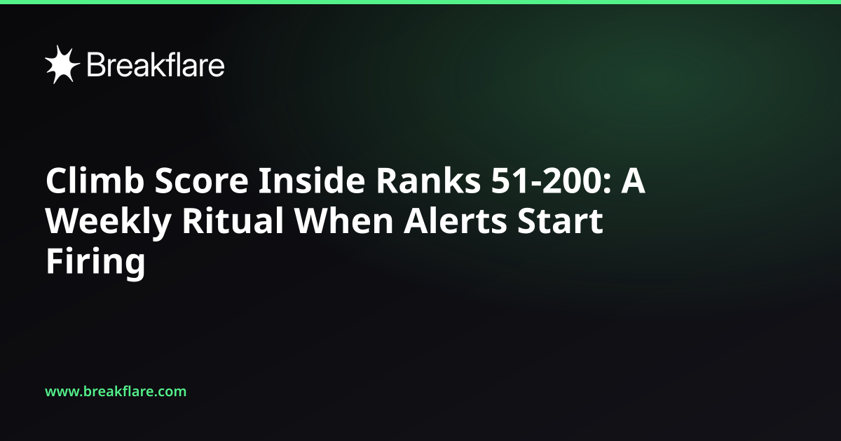 Climb Score Inside Ranks 51-200: A Weekly Ritual When Alerts Start Firing - Breakflare blog cover