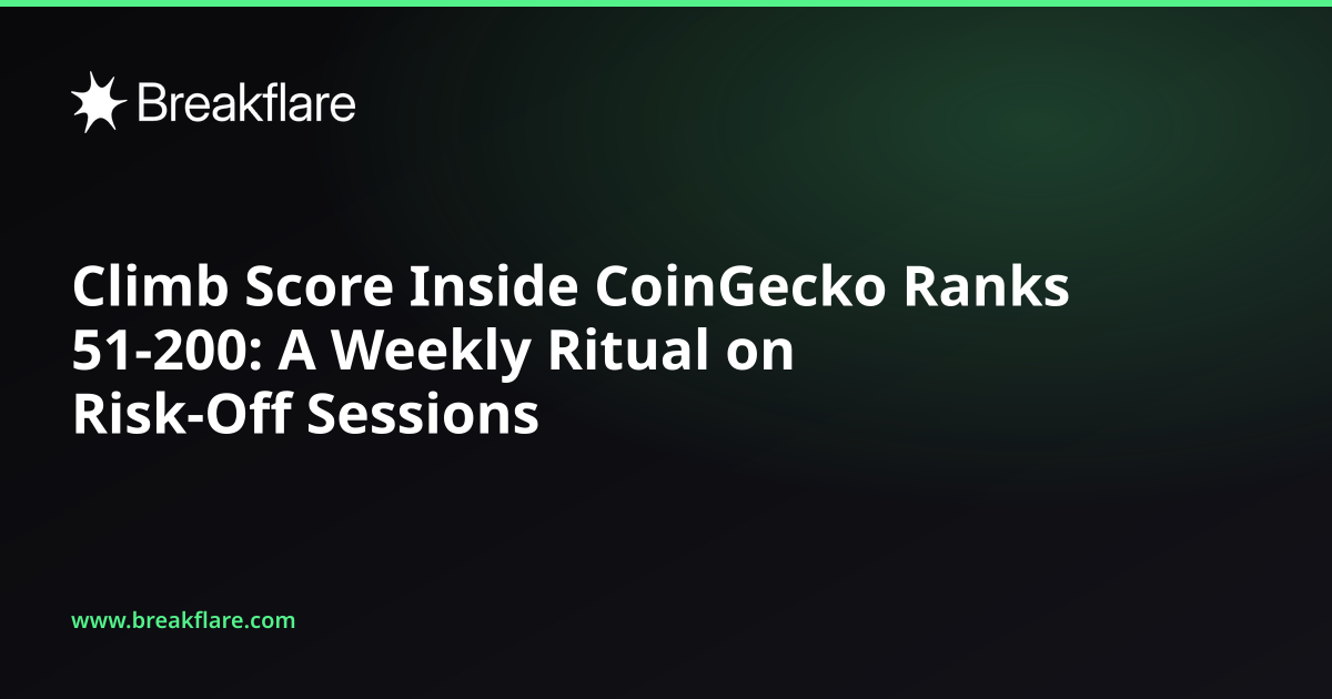 Climb Score Inside CoinGecko Ranks 51-200: A Weekly Ritual on Risk-Off Sessions - Breakflare blog cover