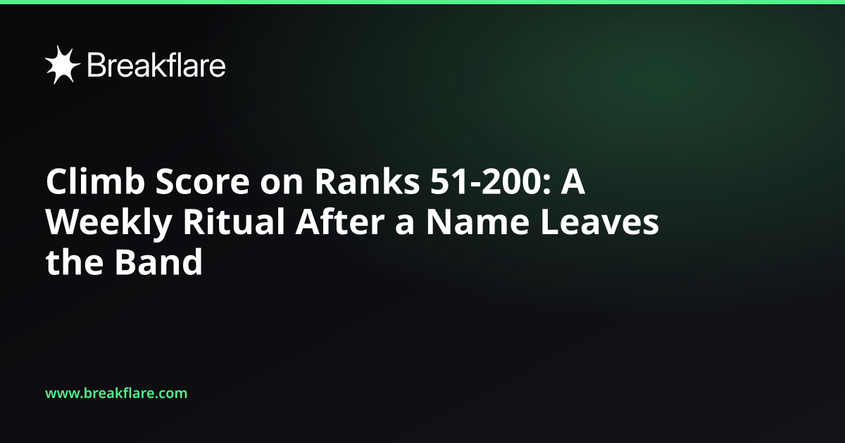 Climb Score on Ranks 51-200: A Weekly Ritual After a Name Leaves the Band - Breakflare blog cover