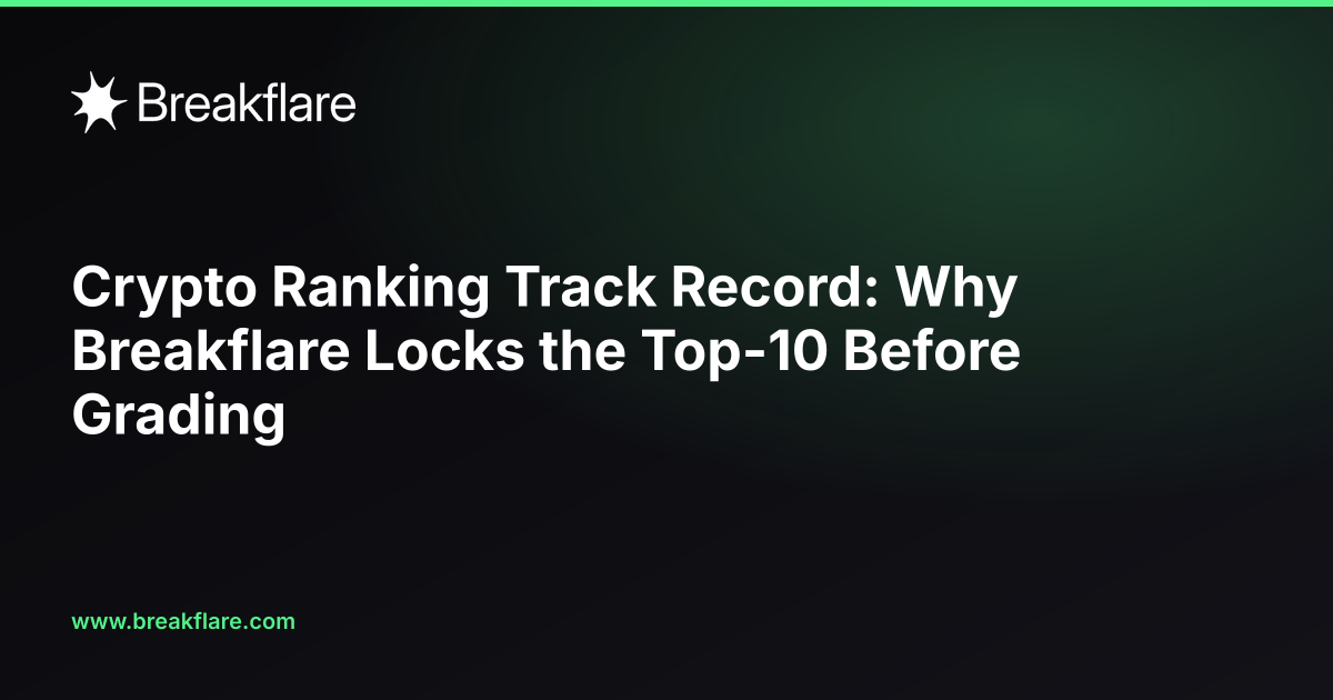 Crypto Ranking Track Record: Why Breakflare Locks the Top-10 Before Grading - Breakflare blog cover