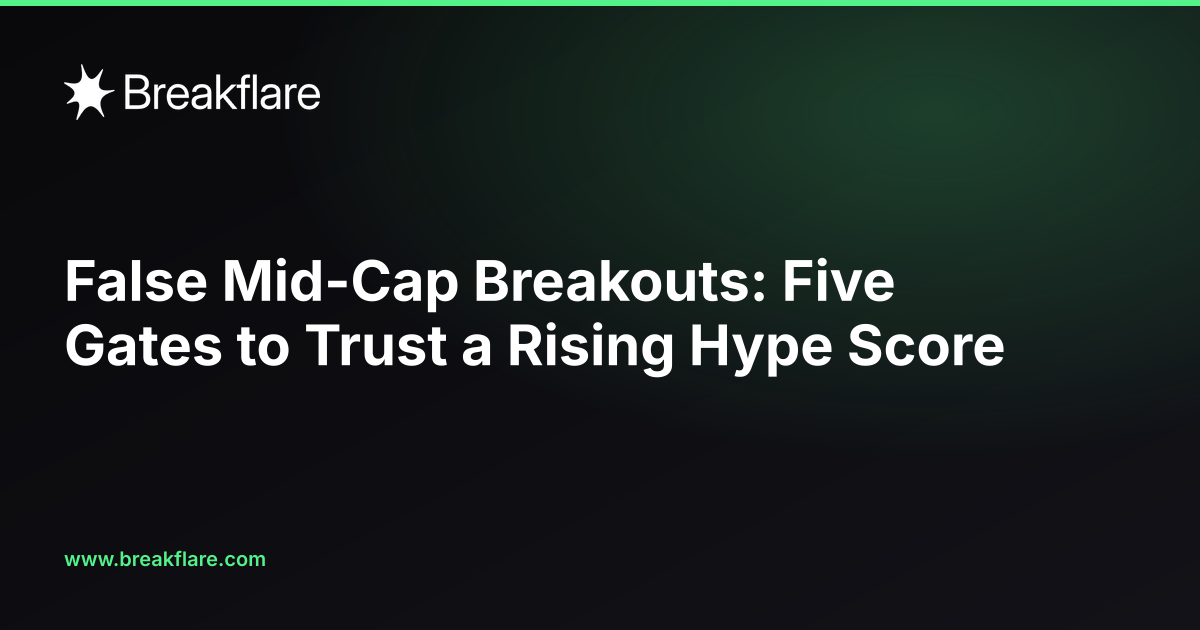 False Mid-Cap Breakouts: Five Gates to Trust a Rising Hype Score - Breakflare blog cover