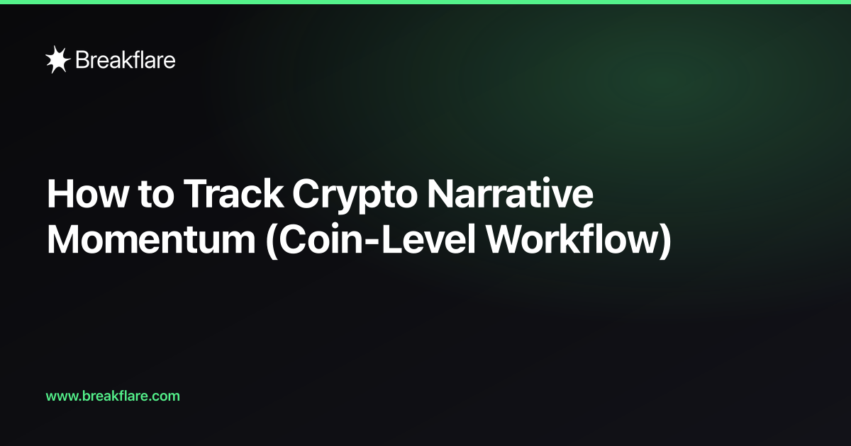 How to Track Crypto Narrative Momentum (Coin-Level Workflow) — Breakflare blog cover