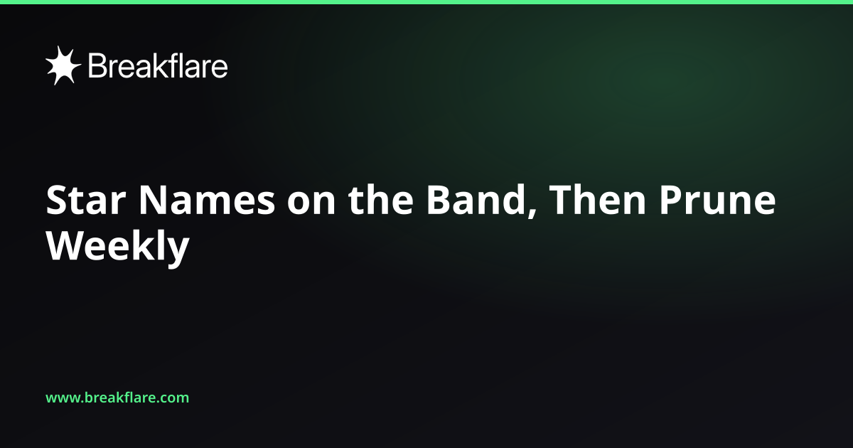 Star Names on the Band, Then Prune Weekly - Breakflare blog cover