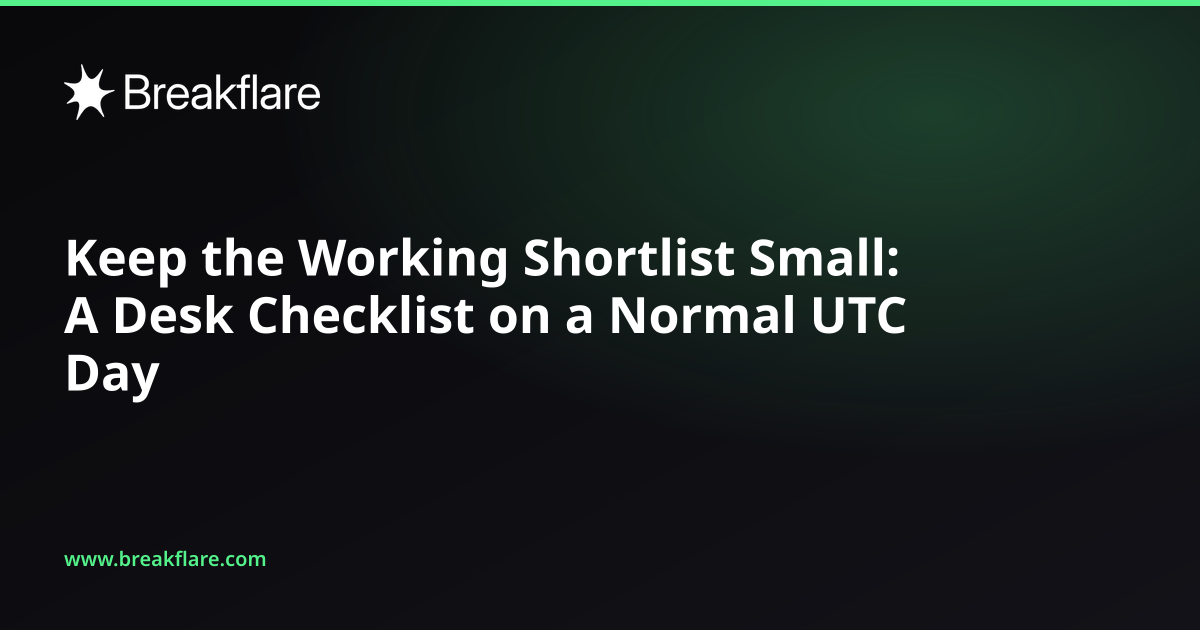 Keep the Working Shortlist Small: A Desk Checklist on a Normal UTC Day - Breakflare blog cover