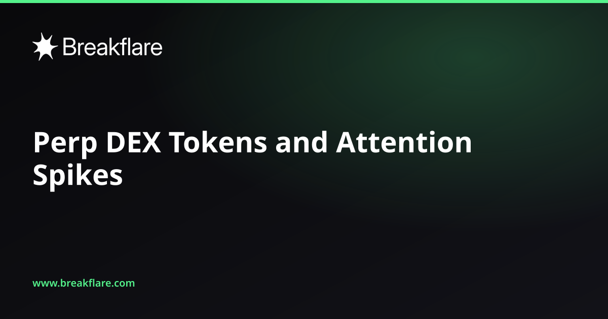 Perp DEX Tokens and Attention Spikes - Breakflare blog cover